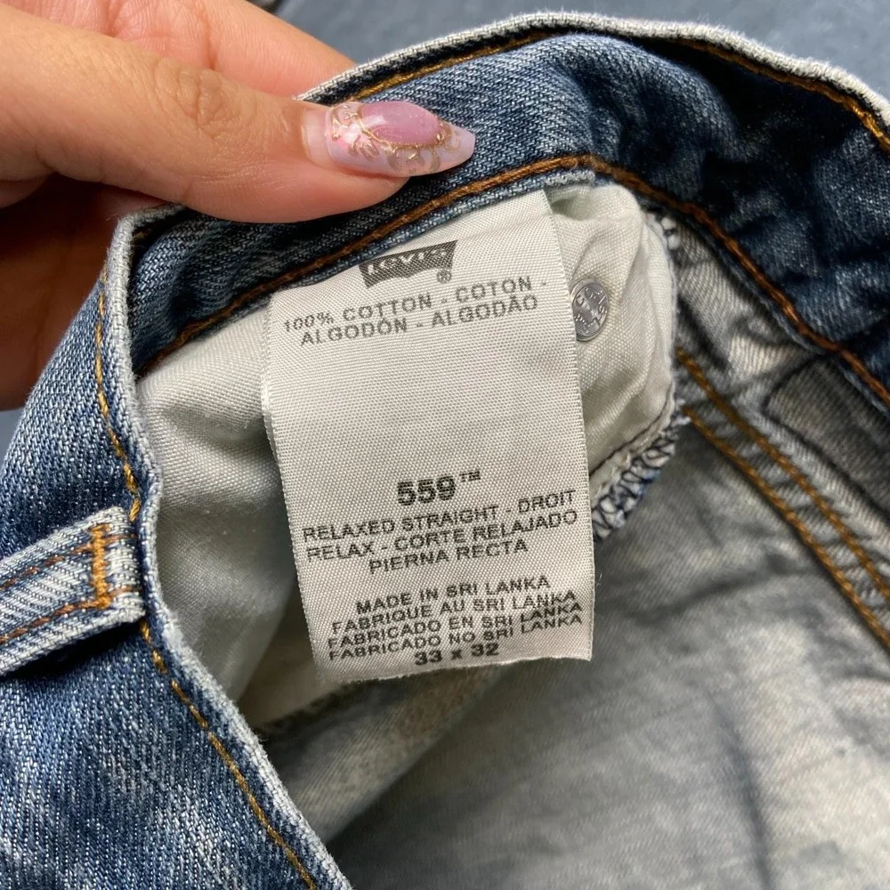 Levi's 559 Jeans Mens 33x32 Blue Denim All Day Comfort Relaxed Fit Straight Leg